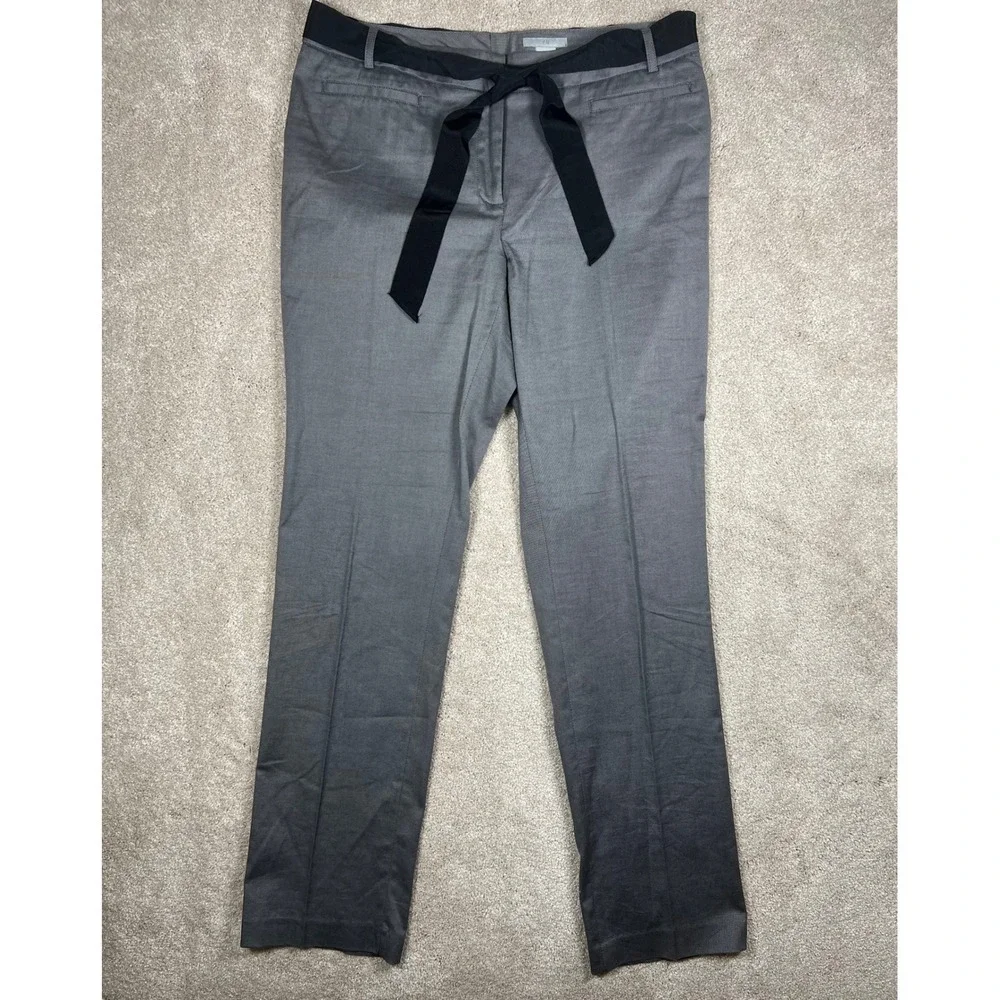 H&M Gray Trousers US‎ Size 12 Career Office Business Casual with Ribbon Preppy